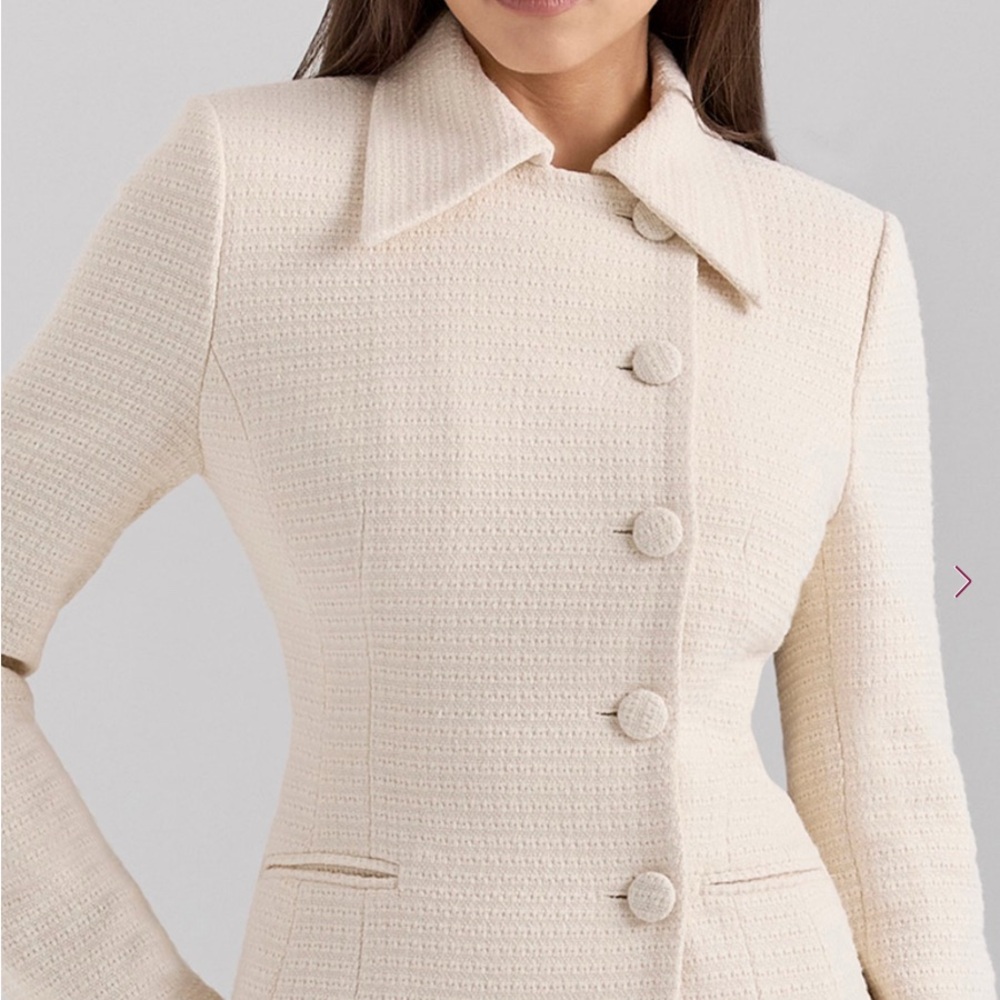 NWT House of CB Misha and Lena Cream Boucle Button Blazer and Pencil Skirt - Picture 3 of 16